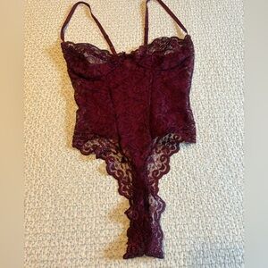 Frederick's of Hollywood Burgundy Lace Chemise